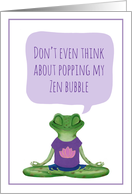 Coronavirus Thinking of You Yoga Frog Zen Bubble card