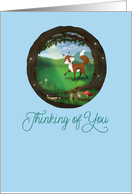Thinking of You, Fox in Meadow, Blank Inside card