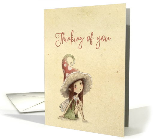Thinking of You, Woodland Fairy, Blank Inside card (1621590)