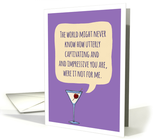 Happy Birthday, Martini Humor with Speech Bubble card (1623586)
