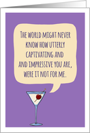 Happy Birthday, Martini Humor with Speech Bubble card