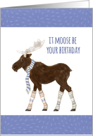 Moose Birthday Card, Pun, Humor card