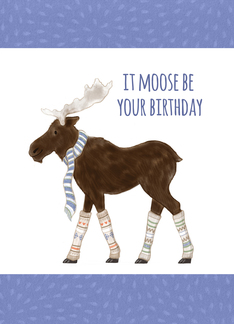 Moose Birthday Card,...