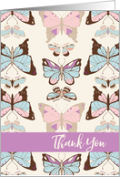 Thank you - Decorative Design with Butterflies, Blank Inside card