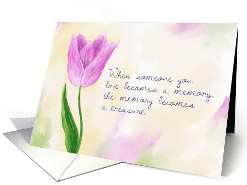 Sympathy Greeting, Tulip Watercolor Painting card (1631966)