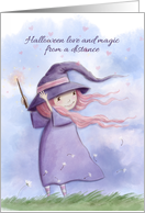Halloween Love and Magic from a distance Witch with Wand card