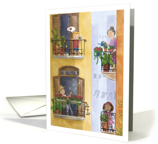 Miss You Social Distancing Neighborhood Love Tin Can Phone card
