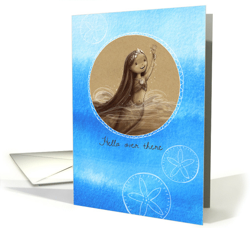 Hello Over There Mermaid Waving For A Social Distance card (1636090)