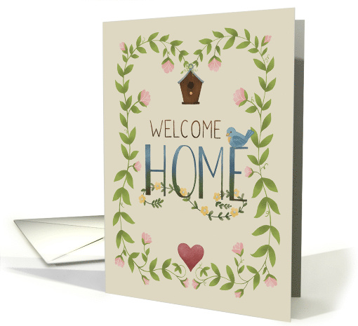 Congratulations on New Home with Bird and Flowers card (1655058)