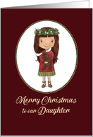 Merry Christmas to our Daughter Little Girl with Floral Crown card