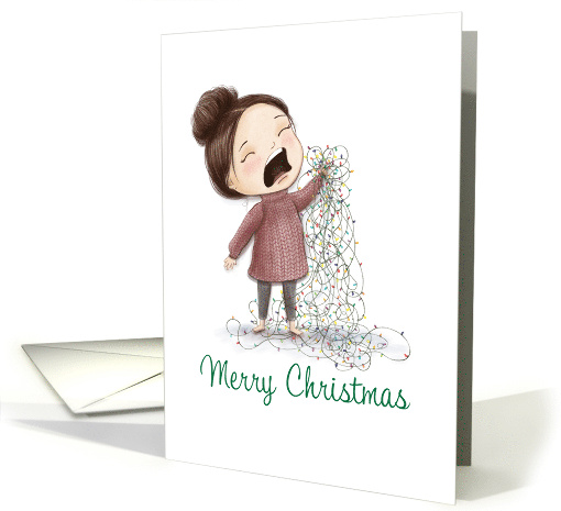 Merry Christmas Tangled Lights Humor card (1655812)