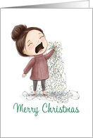 Merry Christmas Tangled Lights Humor card