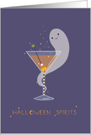 Halloween Spirits Ghost with Candy Corn Martini card