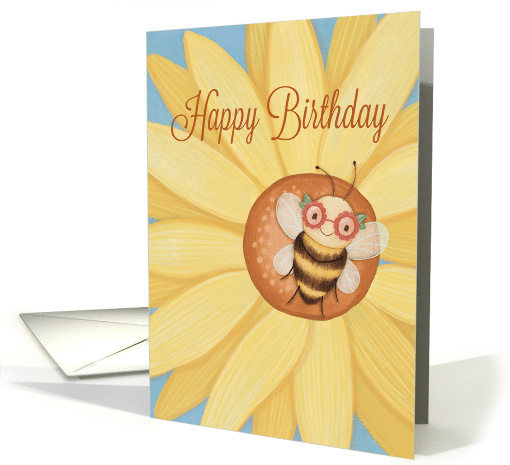 Happy Birthday Bee with Sunglasses on Daisy Flower card (1735106)