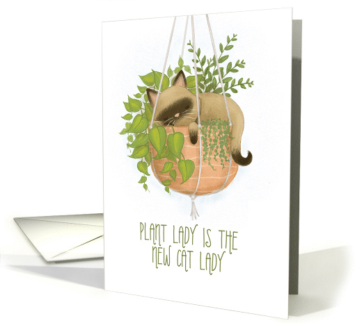 Plant Lady is the New Cat Lady Illustration Blank Inside card