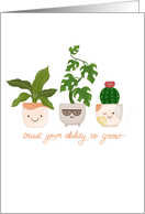 Happy Houseplants in a Row Encouragement Card