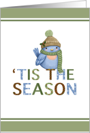 Tis the Season Bundled Blue Bird with Holly card