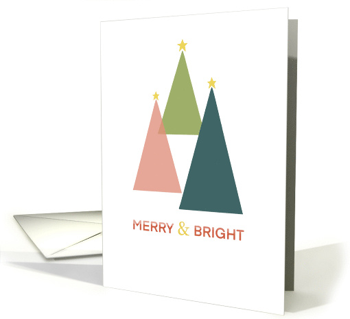 Merry & Bright Modern Christmas Trees with Stars card (1749122)