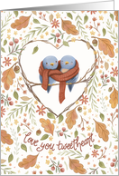 Love You Tweetheart Birthday Cozy Birds card