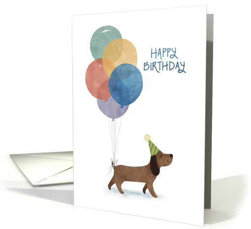 Happy Birthday Brown Dog with Colorful Balloons card (1863734)