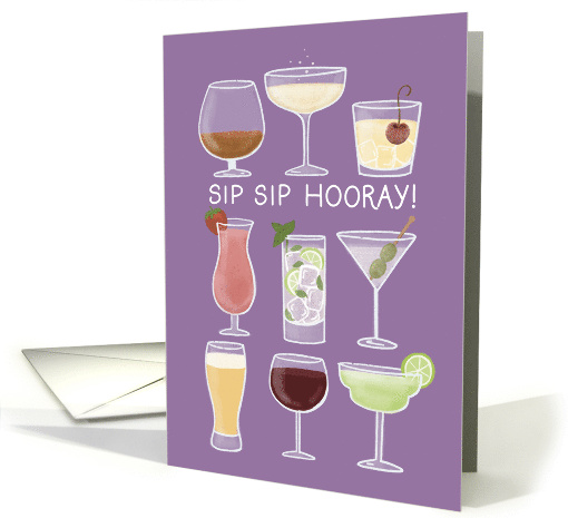 Sip Sip Hooray Birthday with Cocktail Drink Variety card (1864170)