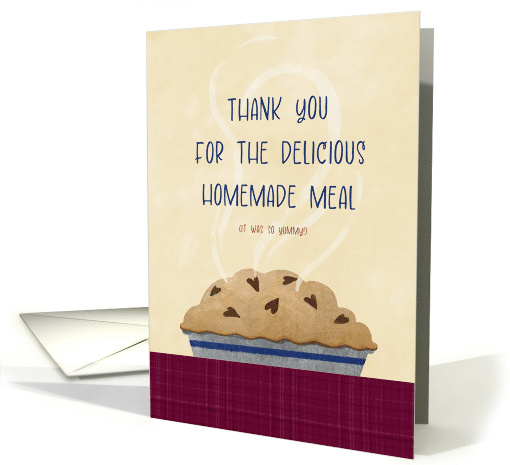 Thank You for the Delicious Homemade Meal with Pie and Hearts card