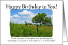 Happy Birthday Prairie Tree - Christian card