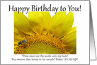 Happy Birthday Sunflower Bee - Christian card