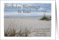 Happy Birthday Beach - Christian card