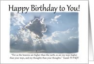 Happy Birthday Cloud - Christian card