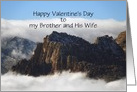 Happy Valentines Day for Brother and Wife Custom Nestled in the Clouds card