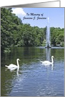 Memorial Service Invitation, Swans & Fountain, Personalize card