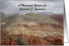 Memorial Service Invitation, Mountains, Clouds, Personalize In/Out card
