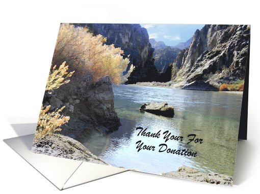 Thank You For Donation, Sympathy, Beautiful River Scenery card