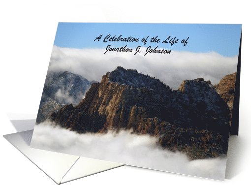 Celebration of Life Invitation, Nestled in the Clouds, Custom card