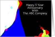 Employee Anniversary, 5 Years of Service, Abstract card
