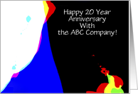 Employee Anniversary, 20 Years of Service, Custom, Abstract card