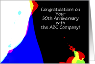 Employee Anniversary, 30 Years of Service, Abstract, Customize card