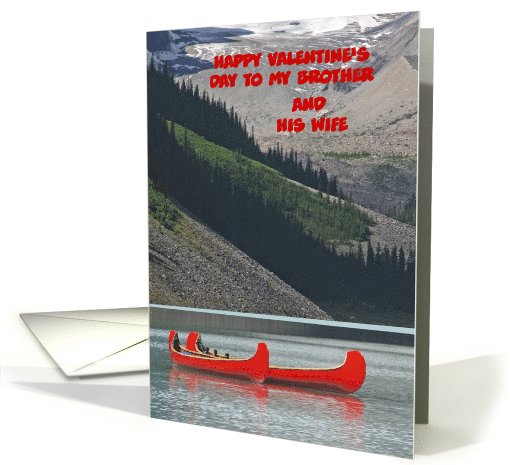 Happy Valentine's Day for Brother and Wife Custom card (1030051)