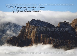 Loss of Friend, Sympathy, Nestled in Clouds, Custom Cover & Inside