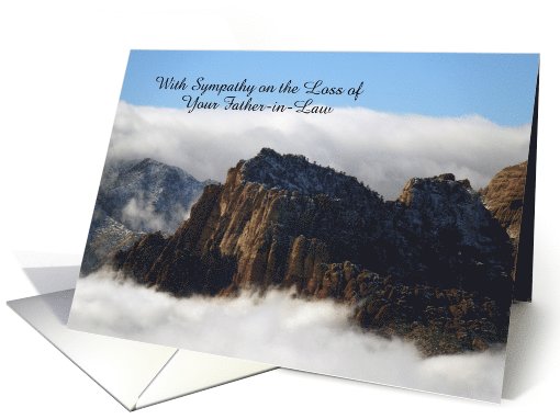 Loss of Father in Law, Sympathy, Nestled in the Clouds, Custom card