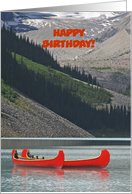 Happy Birthday General Custom Mountains Canoes Boats card