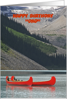 Happy Birthday like a Dad Father Custom Mountains Canoes Boats card