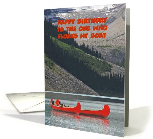 Happy Birthday Canoeing Custom Mountains Canoes Boats card (1031071)