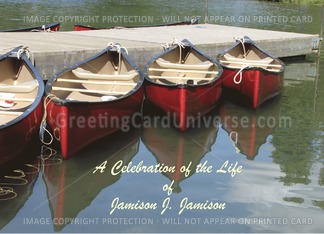 Celebration of Life Invitation Memorial Service Custom Red Canoes
