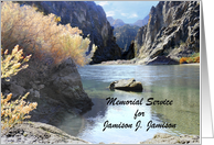 Memorial Service Invitation, Hiker’s Haven, Personalize Cover/Inside card