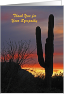 Thank You for Sympathy, Cactus at Sunset, Personalize Cover/Inside card