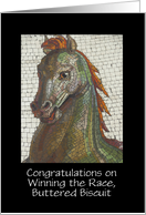 Congratulations on Your Win, Mosaic Horse, Personalize Cover/Inside card