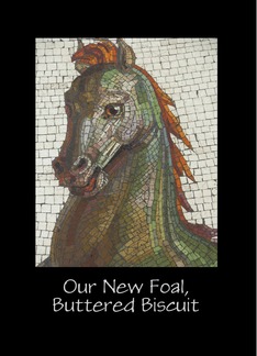 New Foal, Mosaic Horse, Personalize Cover/Inside
