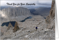 Thank You for Your Sympathy, Solitary Hiker, Mountains, Personalize card